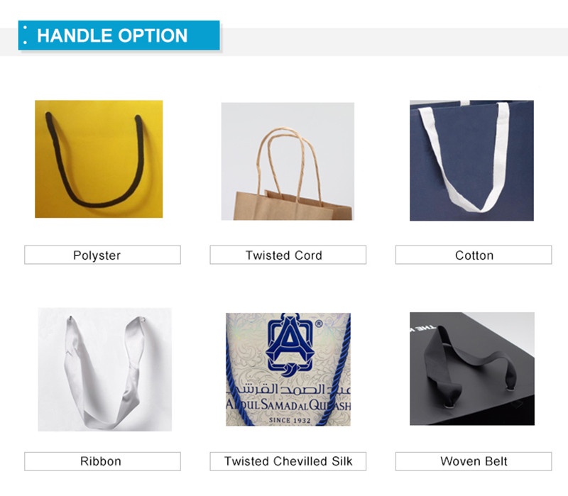 Handle options for custom shopping bags