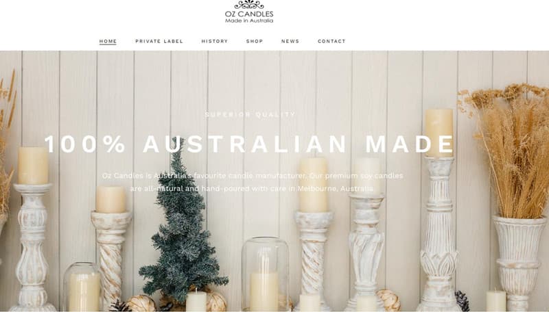 OZ Candle manufacturers melbourne australia