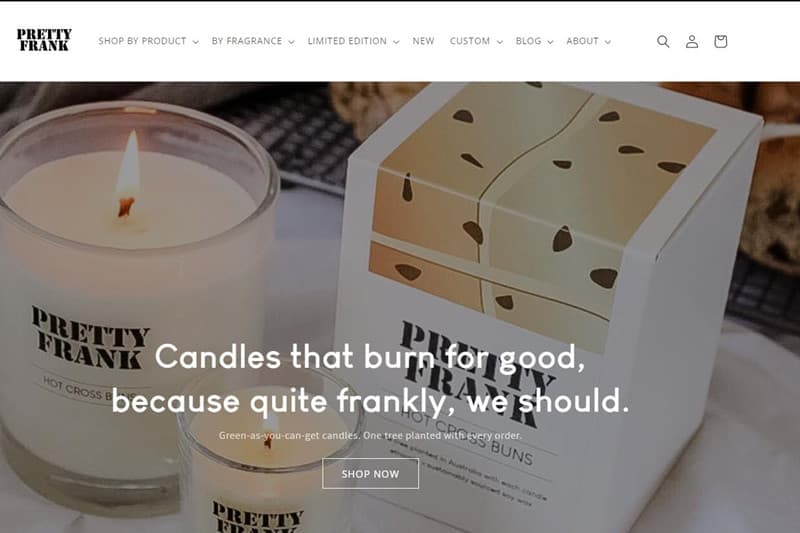 Pretty Frank candle manufacturer in Sydney Australia