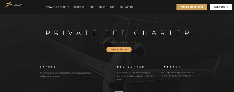 Bitlux Charter private jet charter company