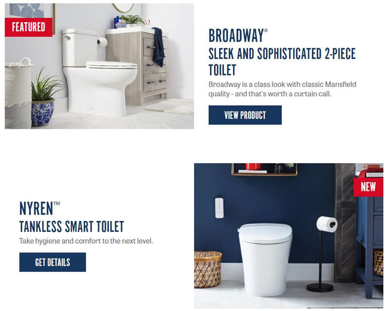Mansfield Plumbing Toilet Manufacturers In The USA
