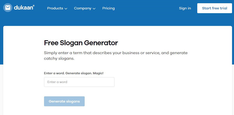 Dukaan Slogan Generator Online