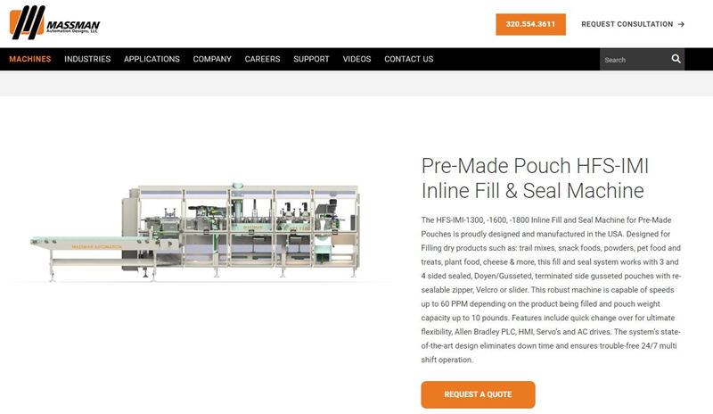 Massman Automation Flexible Pouch Packaging