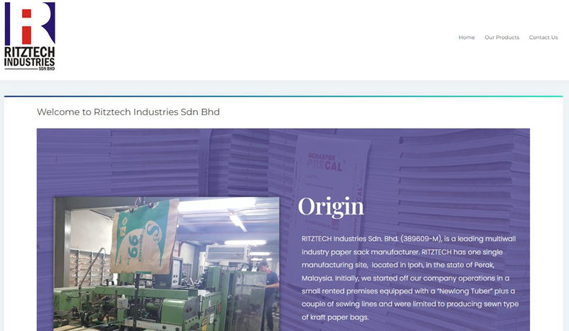 RITZTECH Industries Sdn Bhd Paper Bag Company in Malaysia