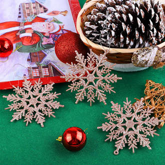Wholesale Christmas Glitter Snowflake Ornaments