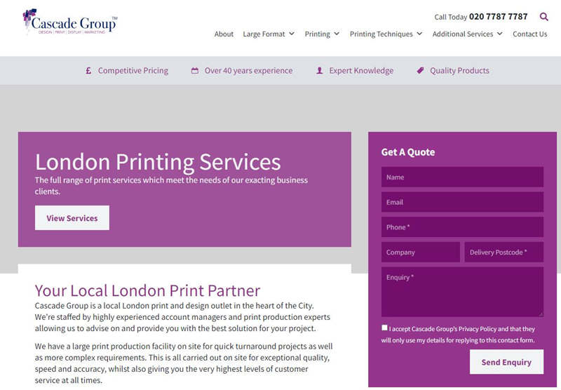 Cascade Group London Printing Company