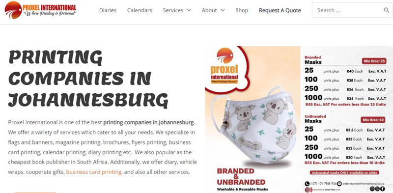 Proxel International Printing Company in Johannesburg